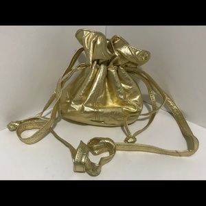 Women's Leather Gold Color Crossbody.